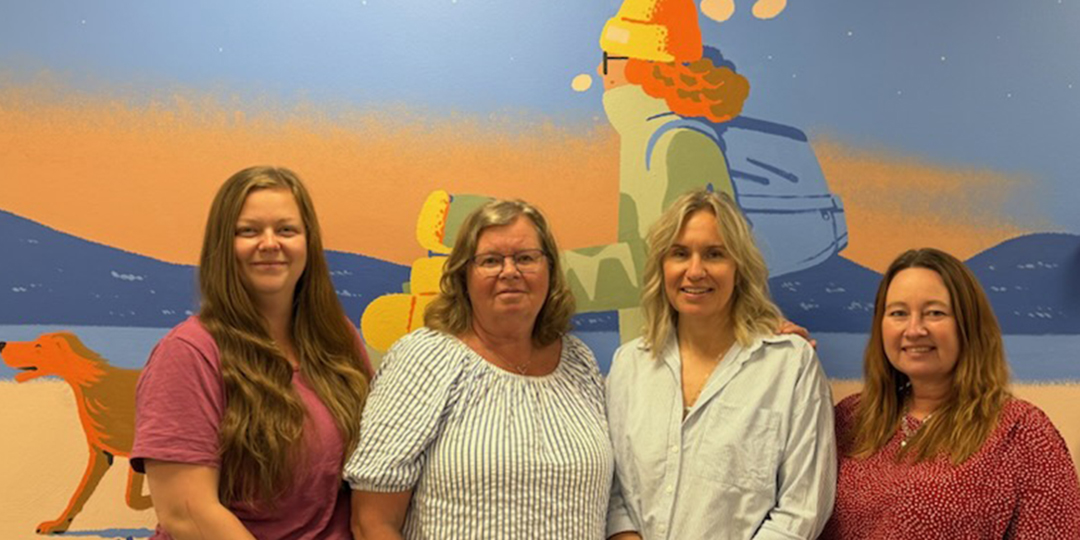 Bild på pedagogerna. Från vänster: Frida Ohlsson Engblad, förskollärare, Marianne Persson Sjölander, barnskötare, Monica Hellström, rektor samt Kristina Strand, specialpedagog.