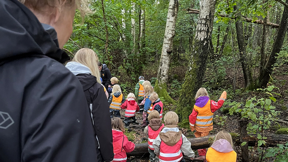 På utflykt i skogen.