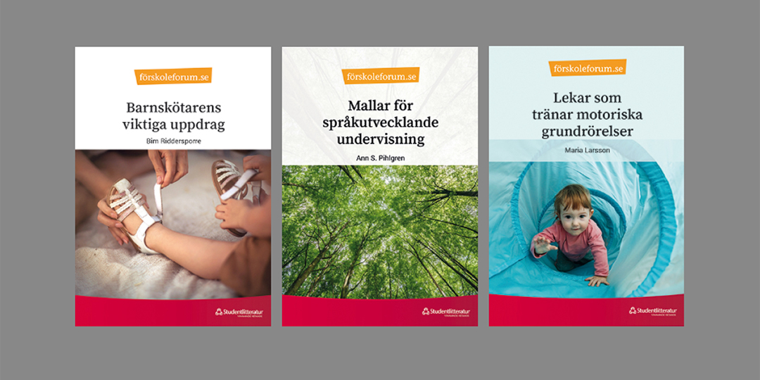 Framsidan på tre fortbildningspaket.