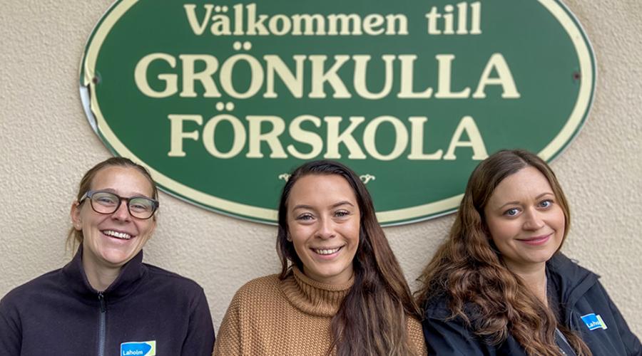 Karolina Johansson rektor, Emelie Widing förskollärare och Felicia Manni förskollärare.