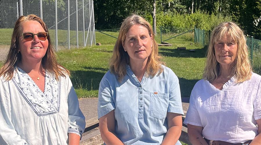 Bild på pedagogerna Irene Johansson, Anna Ståhl och Magdalena Lindberg. 