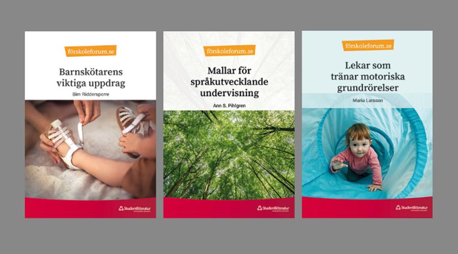 Framsidan på tre fortbildningspaket.