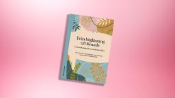 Bild på boken mot rosa bakgrund.