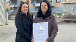 Josefin Englund, förskollärare och hygienombud och  biträdande rektor Monia Löhman.