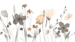 akvarellmålning av olika blommande växter