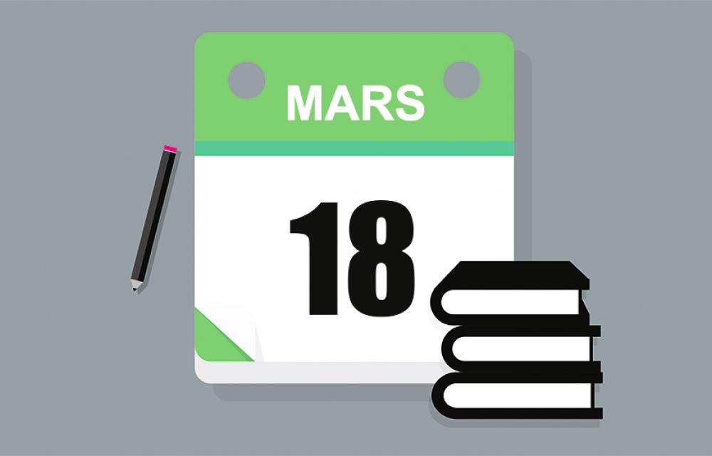 Kalenderblad för 18:e mars.