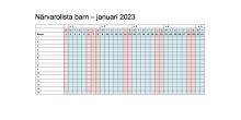 Närvarolista januari 2023