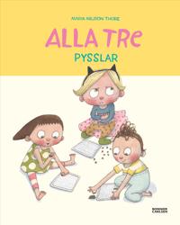 Bokomslag med tre barn som sitter och pysslar.