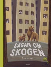 Bokomslag med två björnar som står i ett höghusområde.